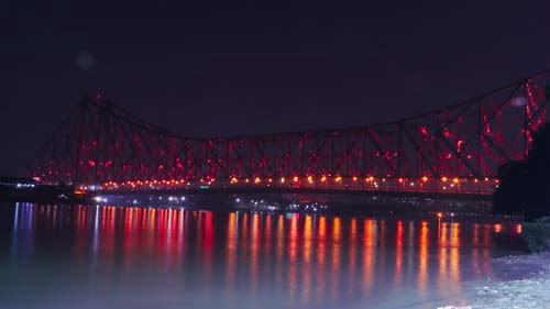Red Howrah Bridge 4k Wallpaper Photo Free Download