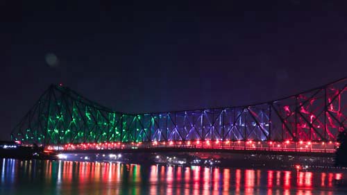 Indian Flag Howrah Bridge Photo Free Download