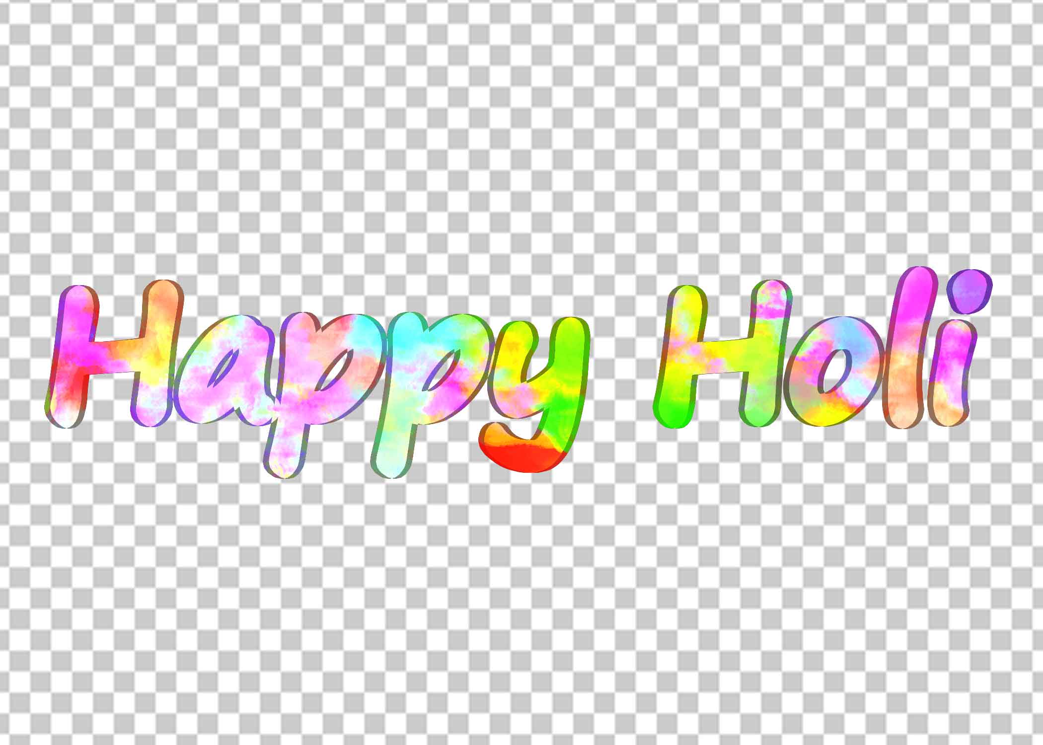 Happy Holi Colorful Text Png Photo Free Download