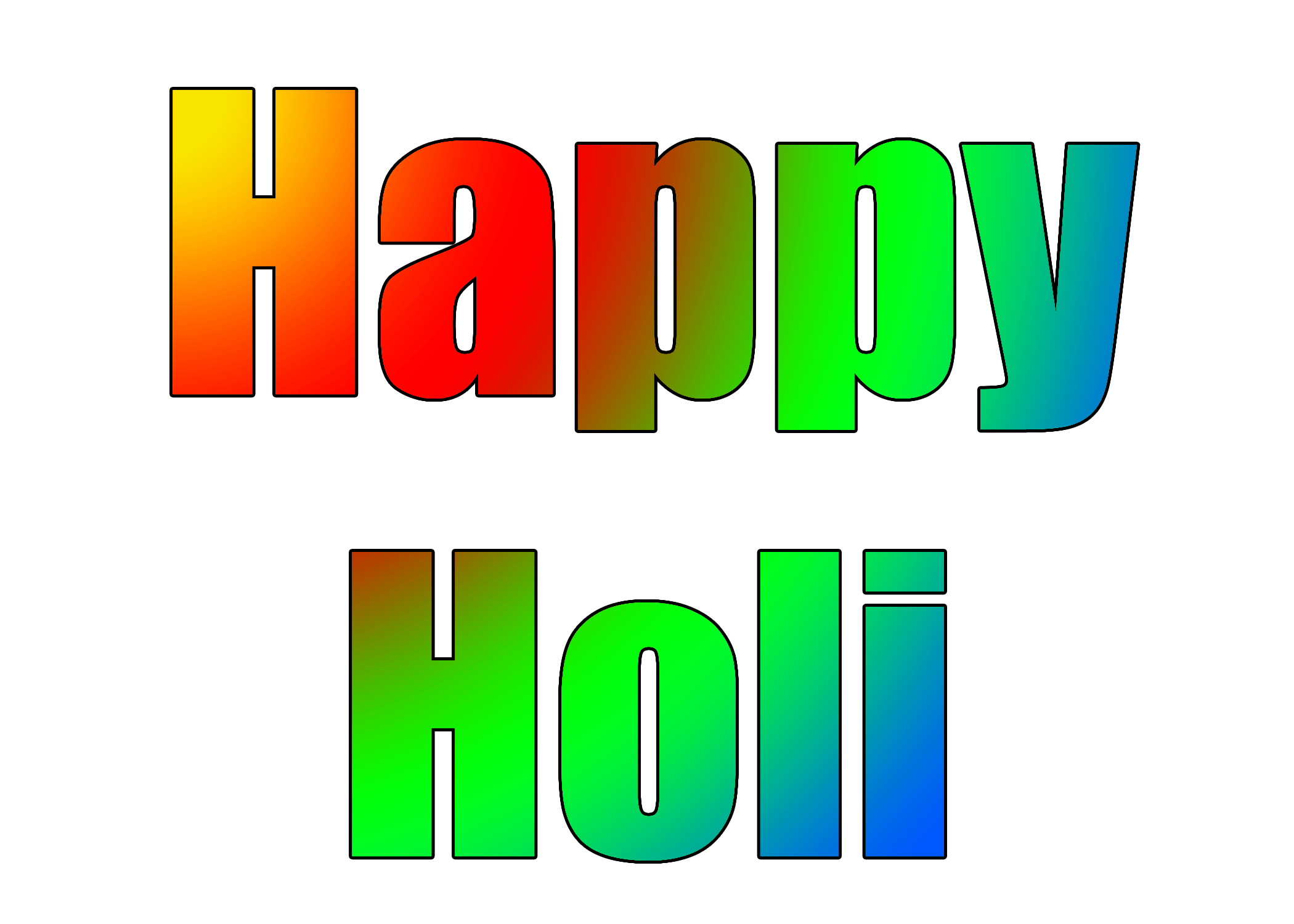 Happy Holi Text Colorful Png Photo Free Download