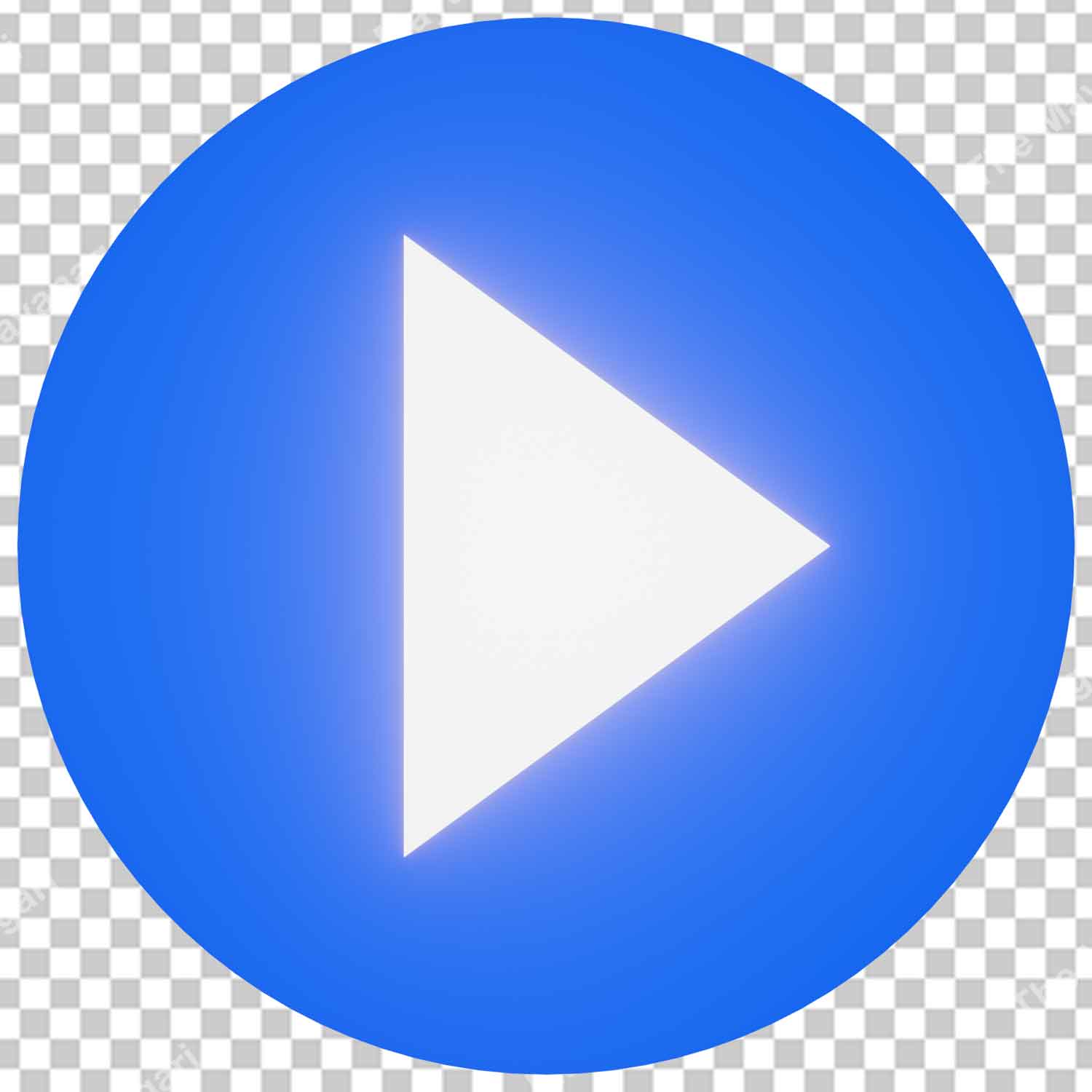 Blue Glowing Play button Png Photo Free Download