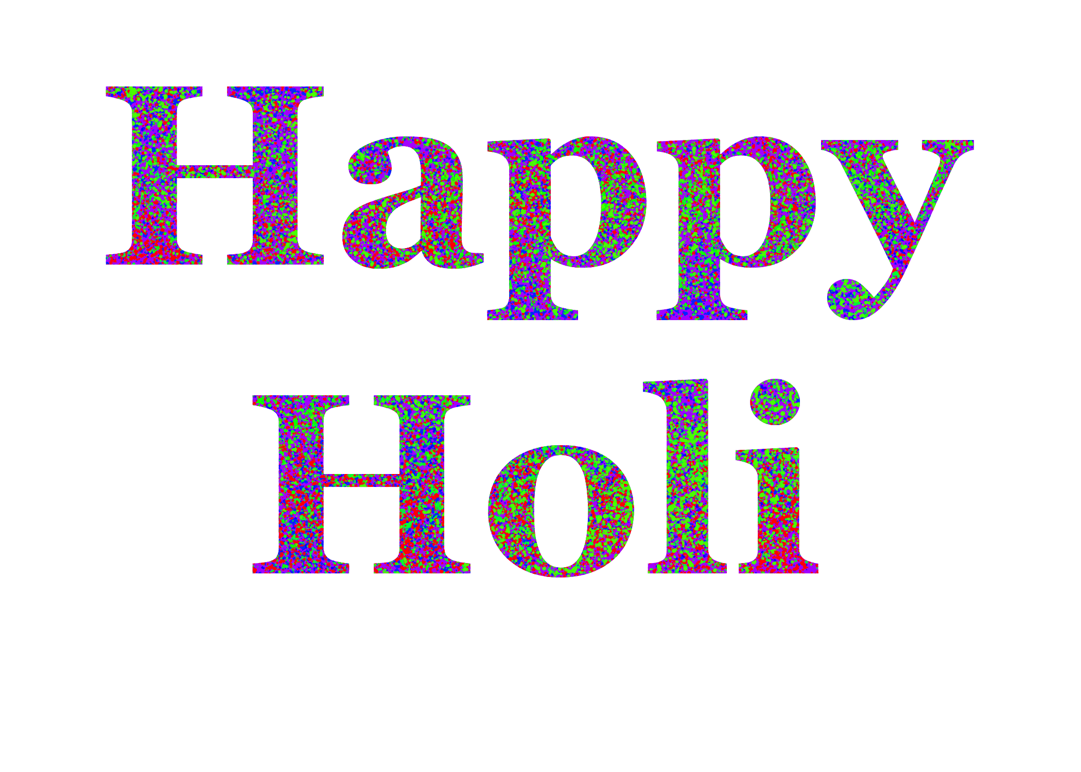 Happy Holi Hindi Text Colorful Transparent Photo Free Download