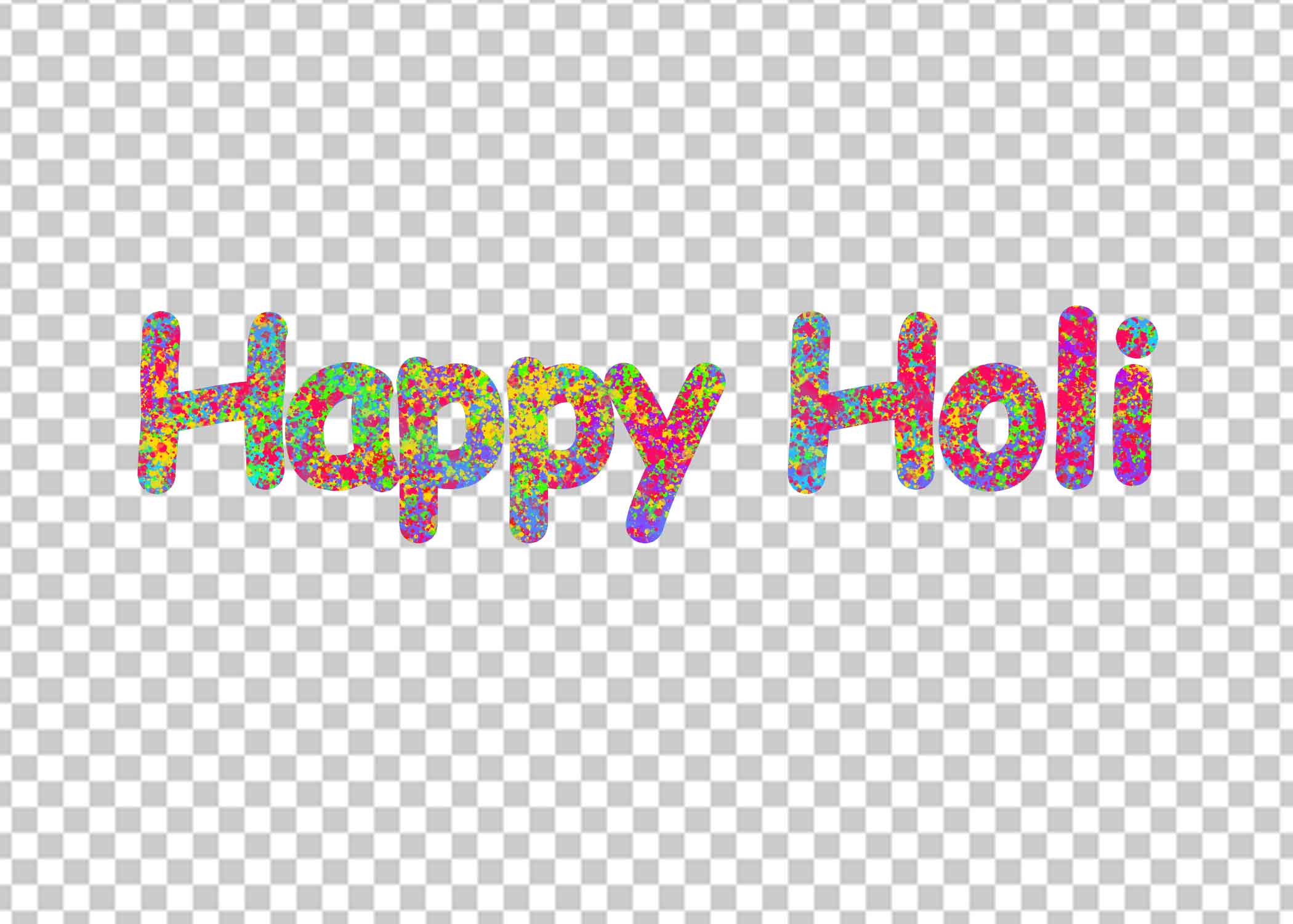 Happy Holi Text Colorful Png Photo Free Download