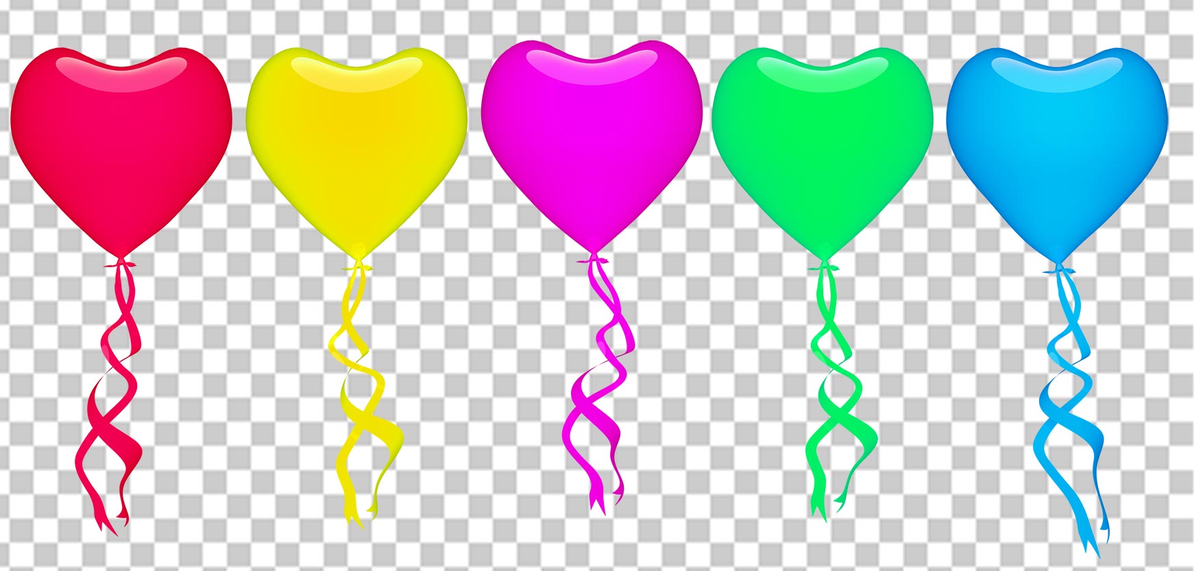 Birthday Colorful Heart Balloon Png Photo Free Download